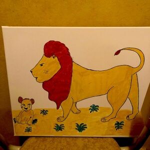 Lion Jungle 16 x 20 canvas board draw by CindyF
